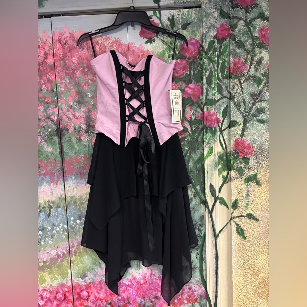 NWT- New Chic Pink and Black Corset Dress